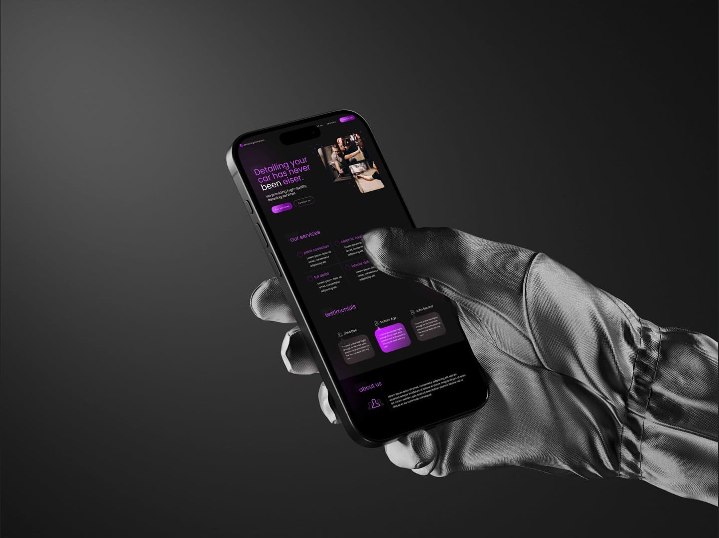 Car Detailing Site Mockup