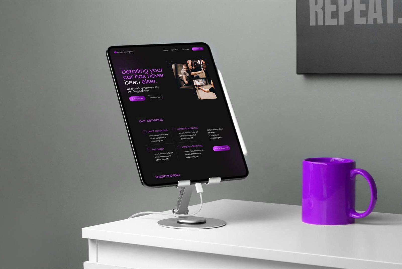 Car Detailing Site Mockup