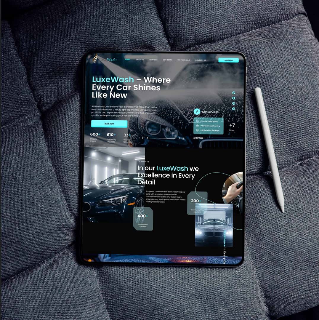 Car Wash Site Mockup